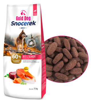 Gold Dog Snocerek Beef & Salmon 15kg dla Labradora