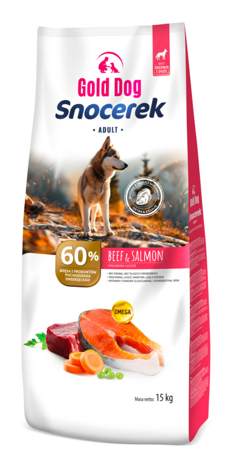 Gold Dog Snocerek Beef & Salmon 15kg dla Owczarka